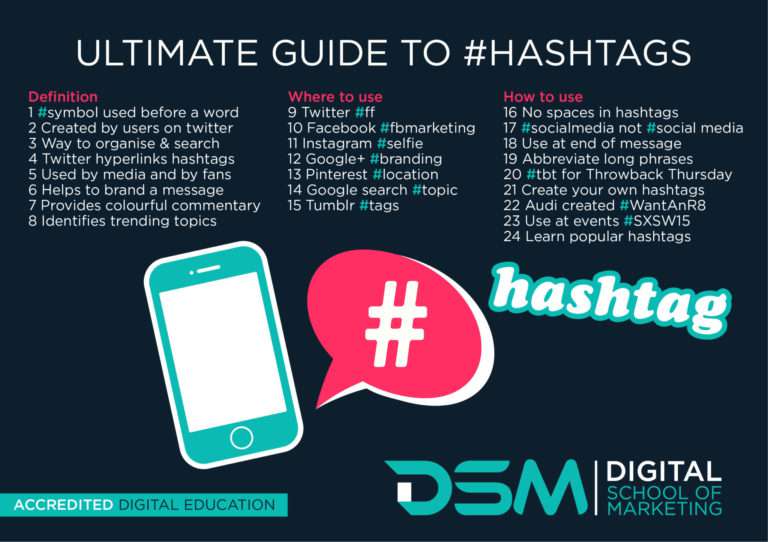 DSM Digital school of marketing - hashtag