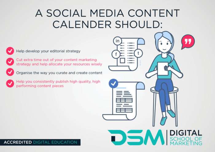 DSM Digital school of marketing - content calendar