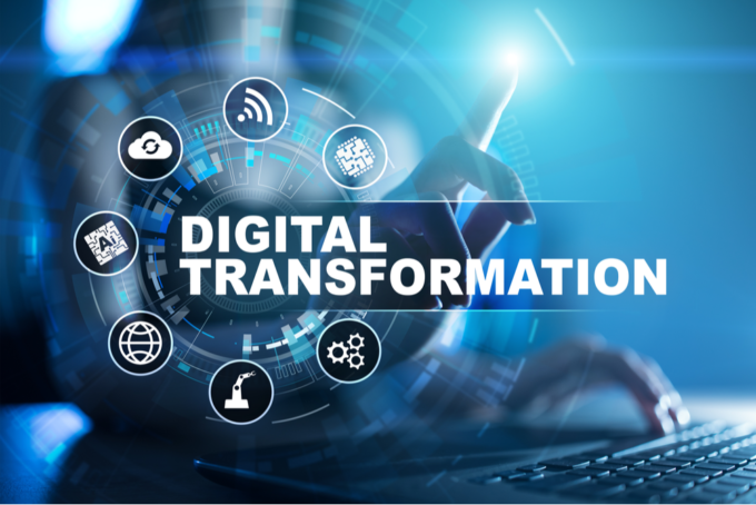 Digital Transformation Hologram Image